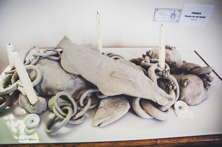 HULL FISHING HERITAGE ART EXHIBITION ST. JOHNS BAPTIST CHURCH FISH AND CANDLES 