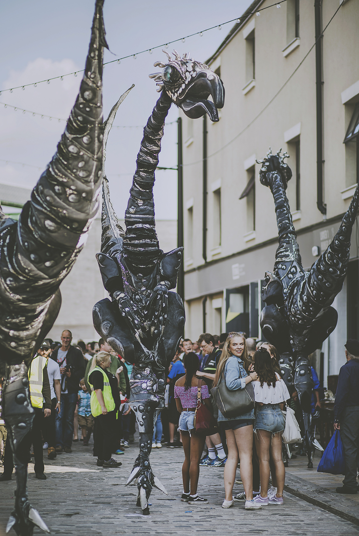 GIRLS SURROUNDED BY SAURUS: GIANT BEASTS FROM PREHISTORIC TIMES CLOSE ACT THEATRE FREEDOM FESTIVAL 2017