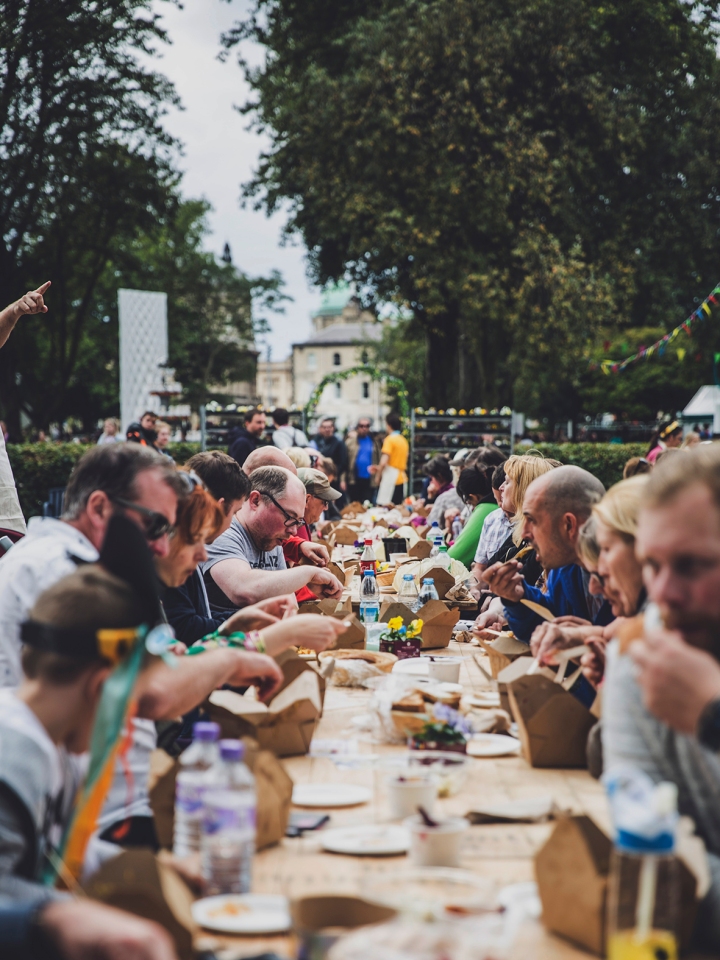 PEOPLE ENJOYING FOOD AT THE FREEDOM FEASTIVAL FREEDOM FESTIVAL 2017
